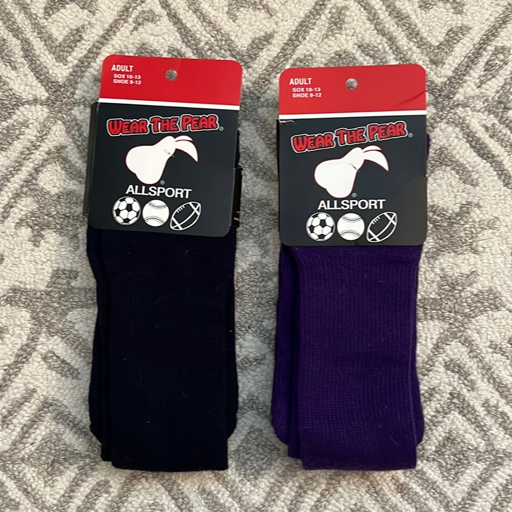 PEARSOX - All Sports NWT Purple and Black Adult Size10-13 US Shoe Size 9-12
